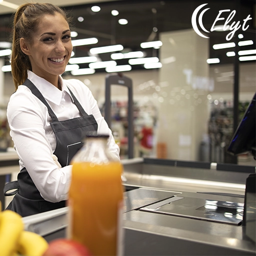 Balcão de caixa para supermercado